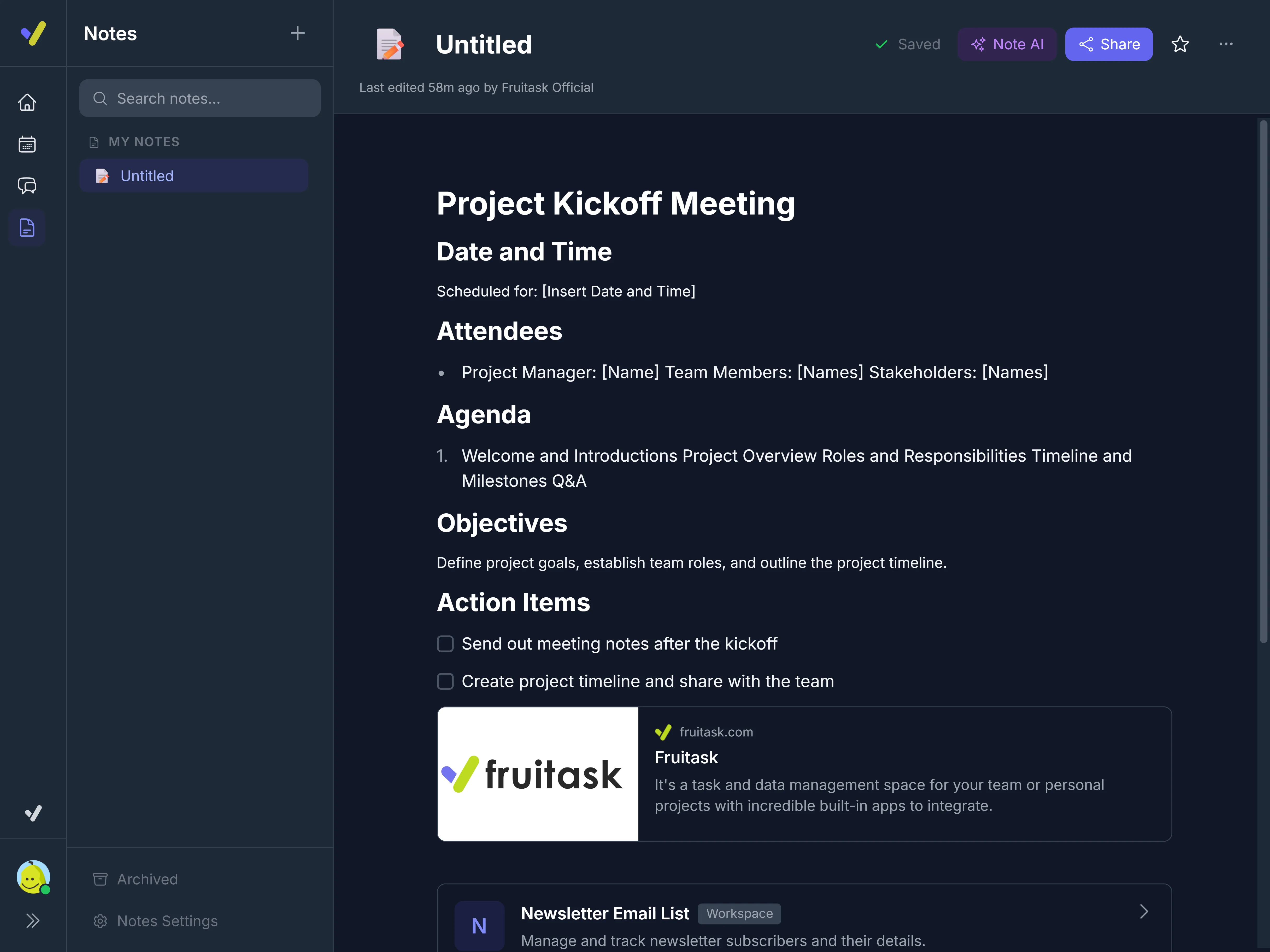 Fruitask Notes